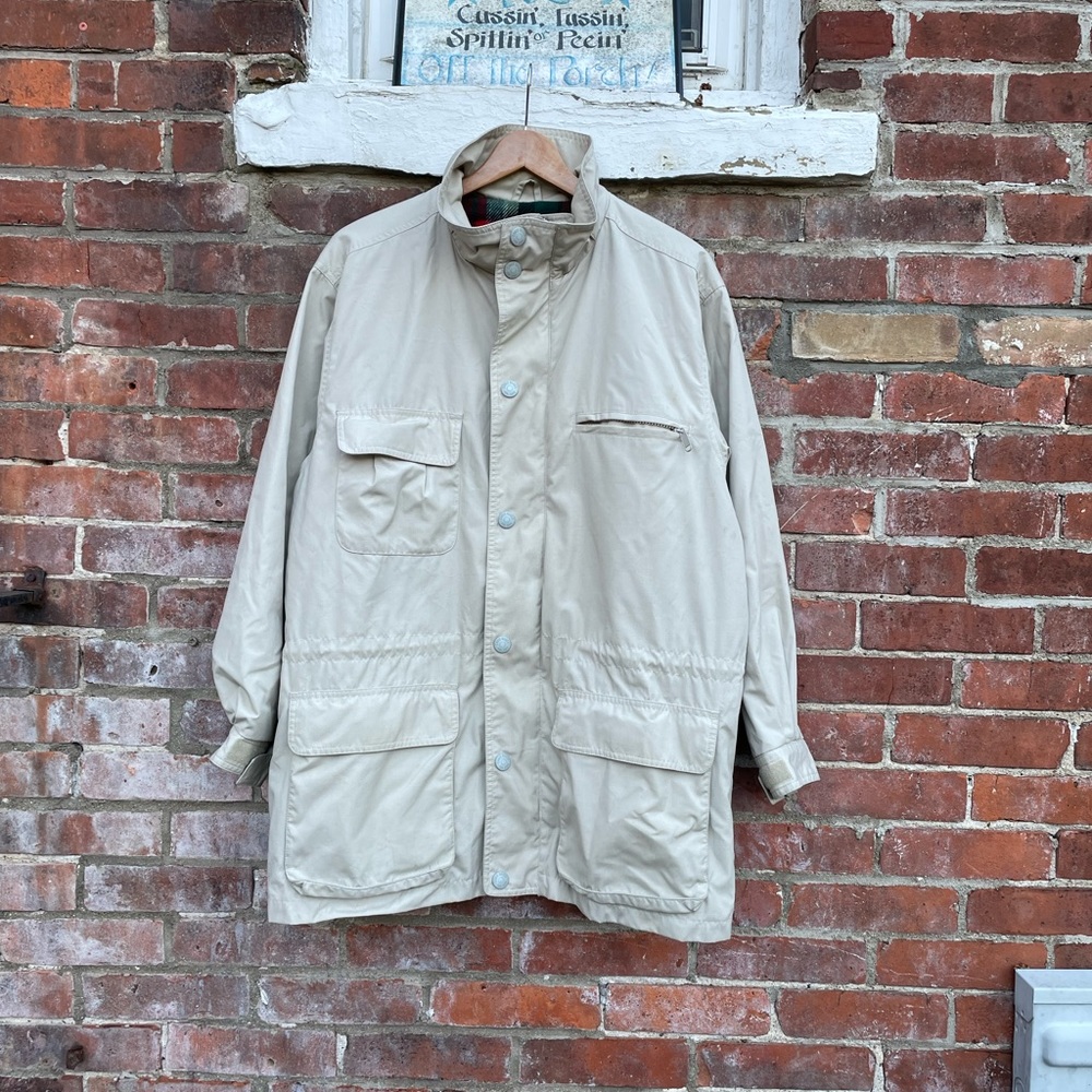 Vintage Eddie Bauer Flannel Lined Field Jacket Size Medium Water Resistant